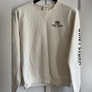 Quiet Storm Surf Supply Women's Cream Crewneck Sweatshirt size Small